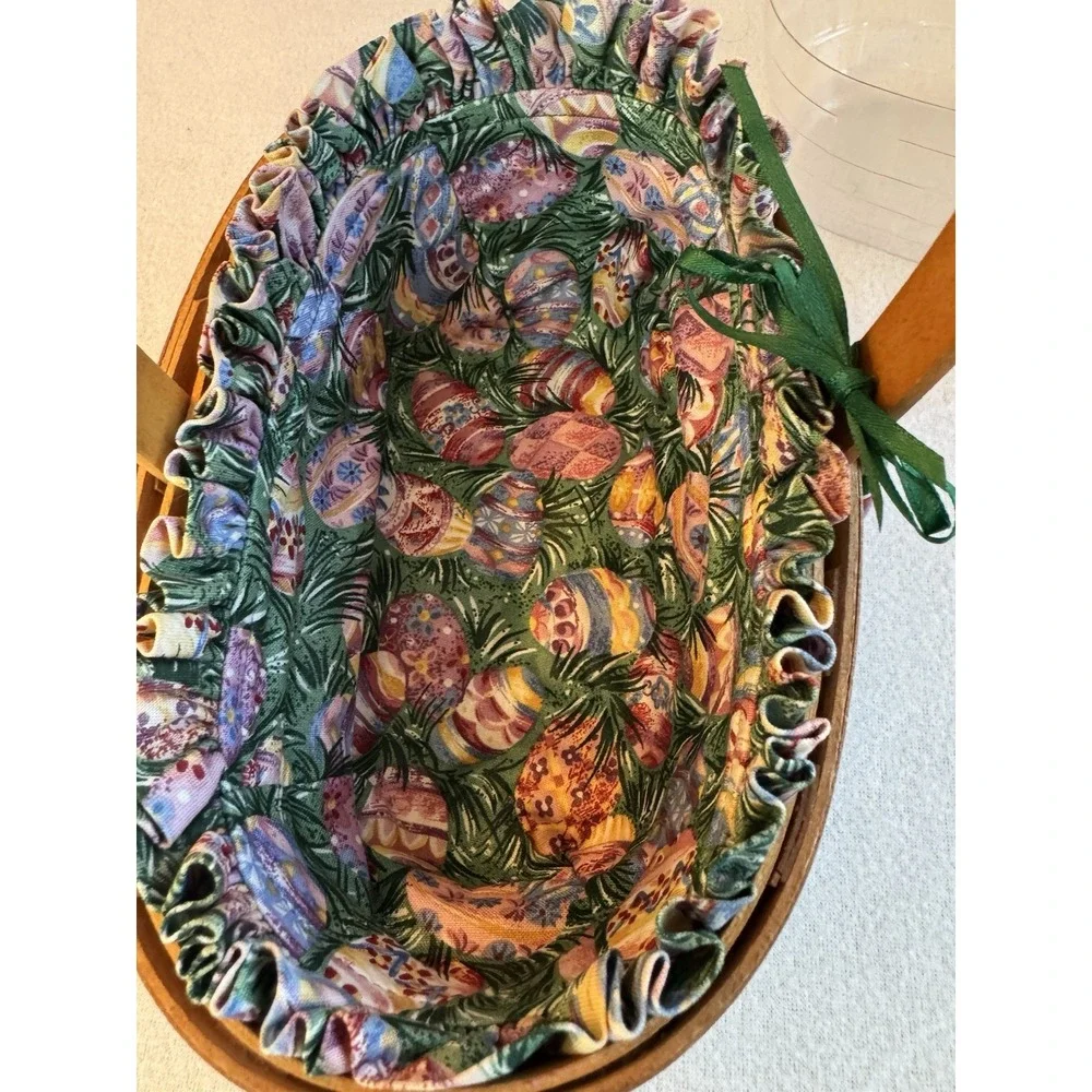 Longaberger Large Easter Basket 1996 With Protector Fabric Liner and Tie-On